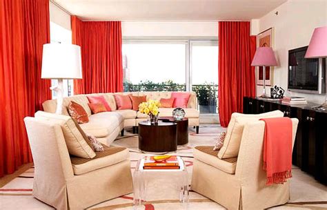 Modern Architecture Red And Cream Living Room 2012