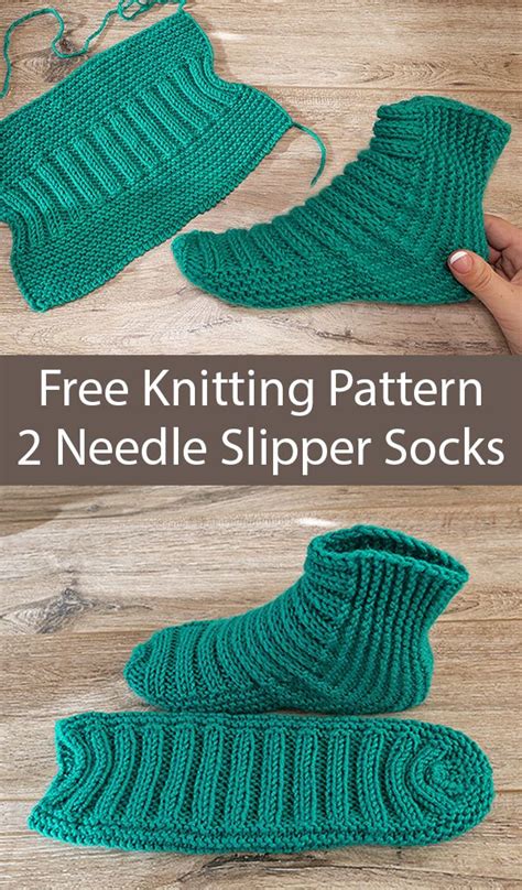 Crochet slippers pattern and crochet flower pattern. Free Knitting Pattern for Easy Two Needle Ribbed Slipper ...