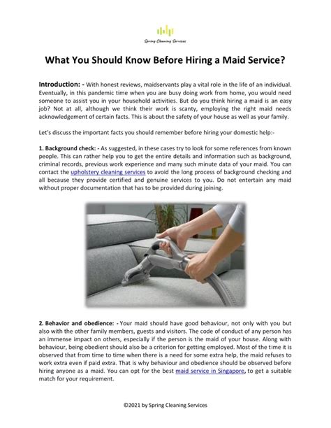 Ppt What You Should Know Before Hiring A Maid Service Powerpoint