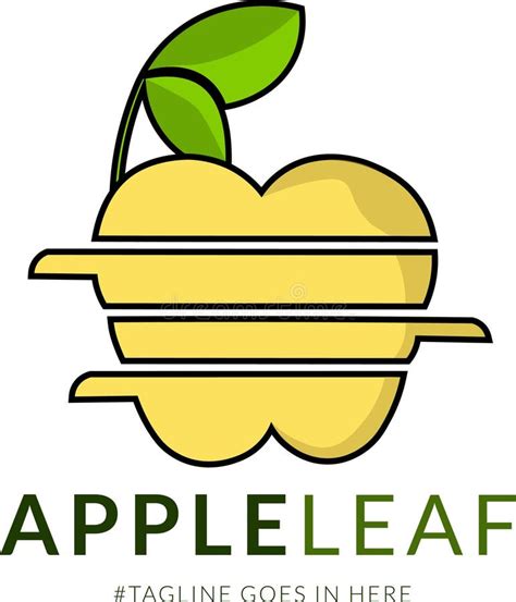 Apple Leaf Slice Logo Inspiration Stock Vector Illustration Of Flora
