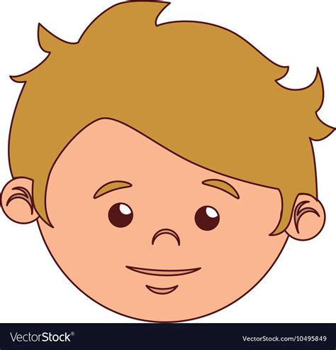 Boy Cartoon Face Blond Hair Isolated Royalty Free Vector