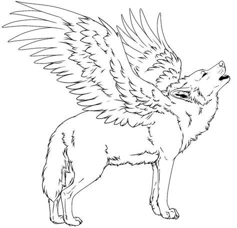 Anime Winged Wolf Wolf Gacha Life Coloring Pages Wolf Colouring Mermaid