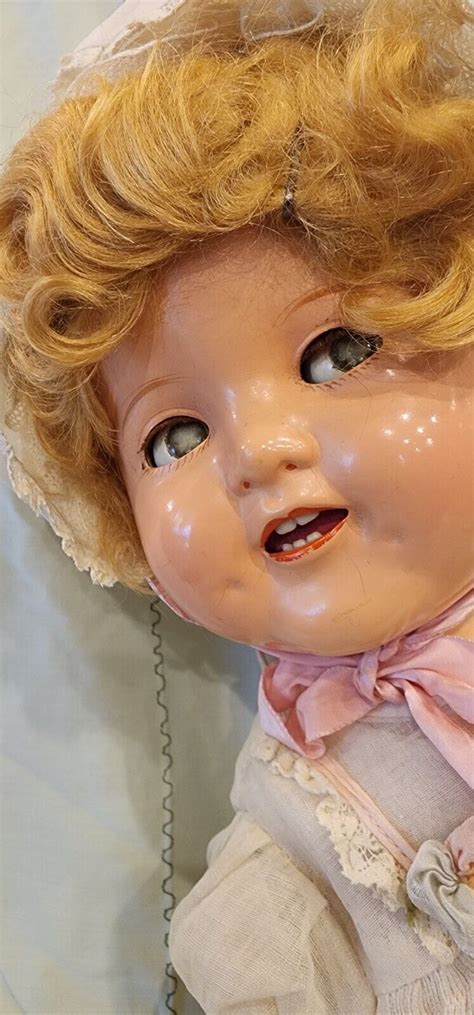 Vintage Composition Shirley Temple Rare Baby Doll Flirty Eyes 18 Inch