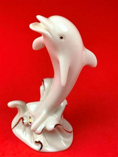 Lenox Miniature Porcelain Dolphin Figurine With Gold Trim Ebay
