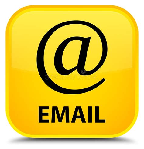 Email Address Icon Special Yellow Square Button Stock Illustration