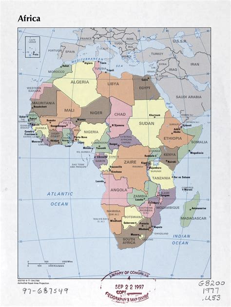 Mapa Grande Política Detallada De África Con Marcas De Capitales Grandes Ciudades Y Nombres De
