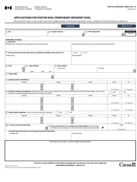 2014 Form Canada Imm 5257 E Fill Online Printable Fillable Blank