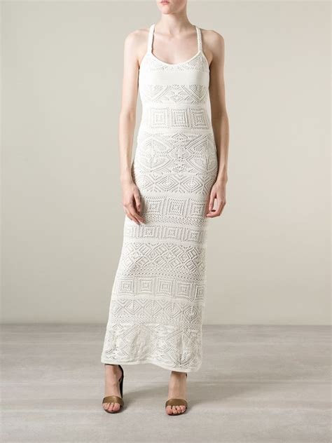 Emilio Pucci Crochet Maxi Dress In White Lyst