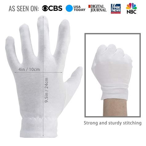 Buy White Gloves Moisturizing Overnight Bedtime Cotton White Inspection Premium Cloth Quality