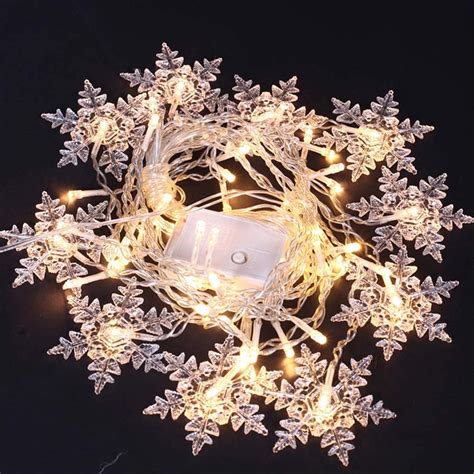 Rosnek Led Snowflake Curtain String Lights Memory 8 Modes Flashing