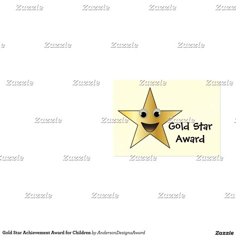 Gold Star Achievement Award For Children Pack Of Chubby Business Cards