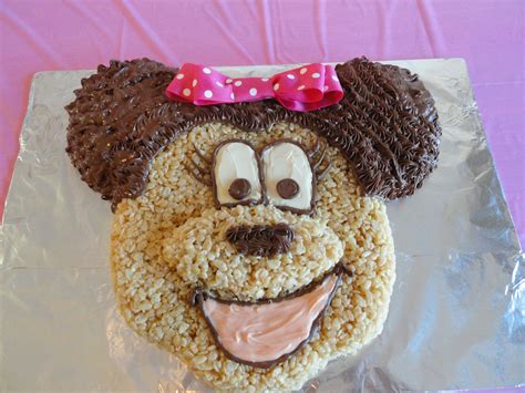 Minnie Mouse Rice Crispy Cake For My Daughters Birthday Minnie Birthday Minnie Mouse