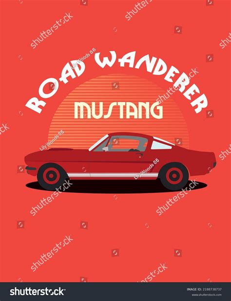 Vintage Car Poster Retro Car Red Stock Vector Royalty Free 2188738737