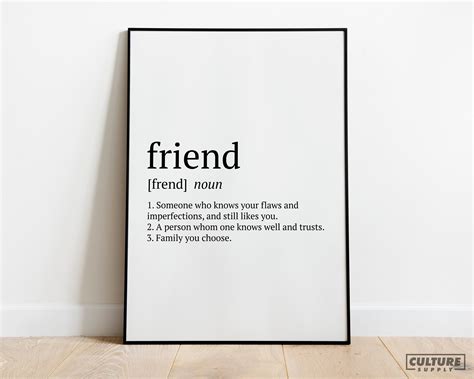 Friend Dictionary Definition Friendship Ts Best Friend Etsy