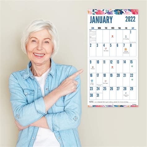 Cranbury Big Grid Calendar 2022 Floral 12x23 Easy To Read Large