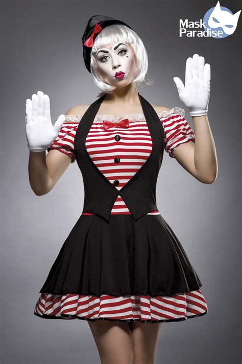 Sexy Mime 80031 Mask Paradise Classic Costume Cosplay Circus Vaudeville Clowns And Mimes