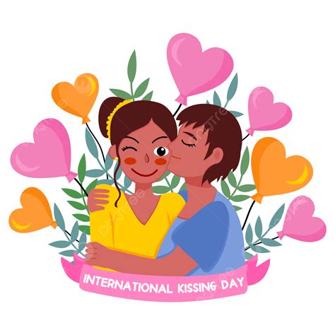 International Kissing Day Vector Art Png Cartoon Illustration International Kissing Day