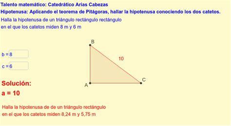 Hipotenusa Aplicando El Teorema De Pitágoras Hallar La Hipotenusa