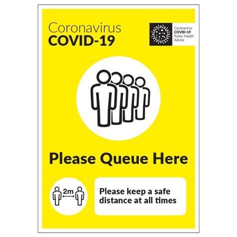 Covid 19 Please Queue Here Sign