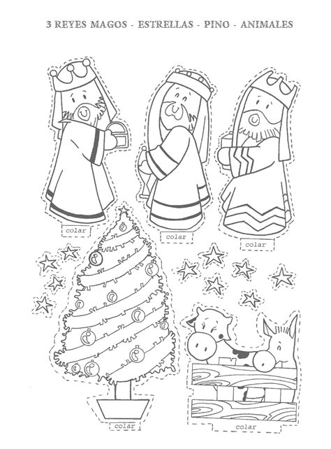 Dibujo Para Imprimir Y Colorear De Colección De Recortables De Navidad