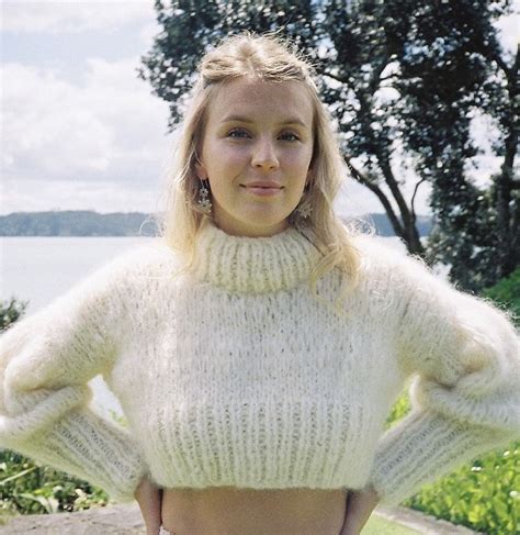 I Would Love To Get A Breast Smothering Hug From Her In Her Fuzzy Sweater Cropped Wool Sweater