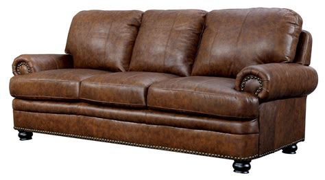 Rheinhardt Top Grain Leather Sofa From Furniture Of America Cm6318 Sf