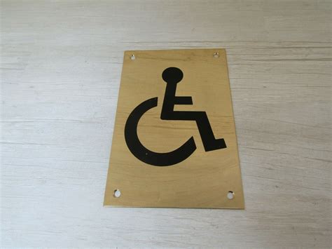 6″ Brass Disabled Door Sign Ijzerwaren Wereld