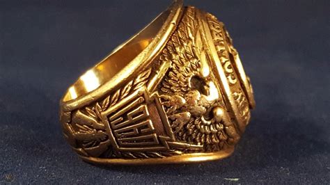 Vintage Military College Ring 10k Yellow Gold Scrap Or Repair 1879675595