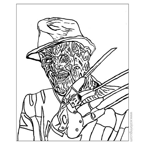 Freddy Krueger With Glove Coloring Pages
