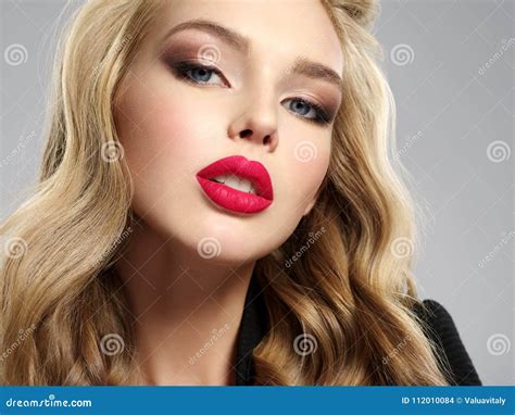 Young Girl Red Lips Telegraph