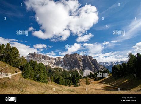 Mountain Peaks In The Geisler Group Of The Italian Dolomites In The
