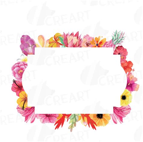 Floral Frames Watercolor Clip Art Colle Design Bundles