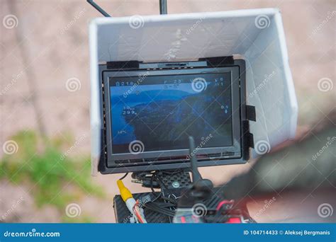 Drone Monitor High Flight Ner The Sea Stock Image Image Of Mountain