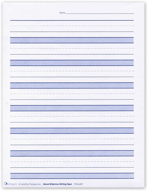 Raised Lines Paper Widelines Writing Paper Health