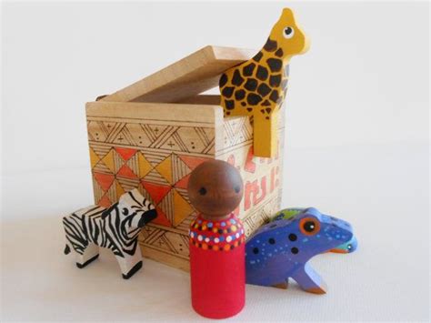 Handpainted African Toy Wood Waldorf Montessori Geography Etsy