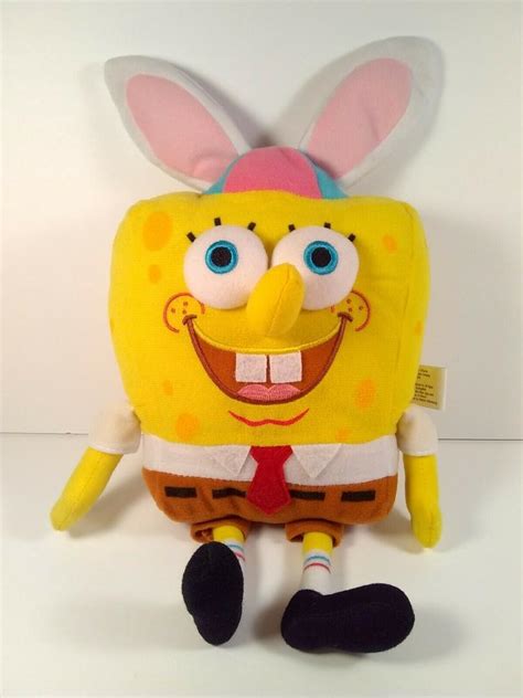 Spongebob Squarepants 12 Plush Bunny Ears And Easter Hat Stuffed Toy