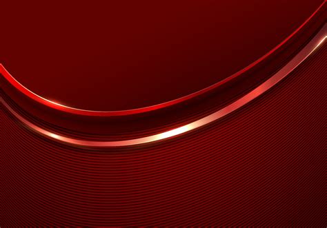 Abstract Luxury 3d Shiny Red Curved Shapes With Lines Elements Paper