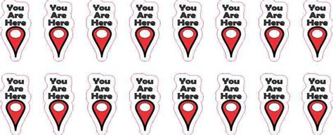 5in X 1in You Are Here Pointer Stickers Black Letter Vinyl Sticker