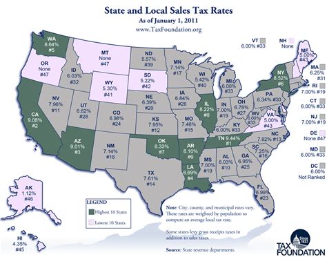 Sales tax applies to retail sales of certain tangible personal property and services. Monday Map: State and Local Sales Tax Rates, 2011 - Tax ...
