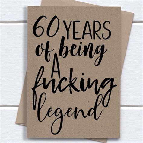 Funny 60th Birthday Card For Him Sixty Years Of Being A Etsy Uk