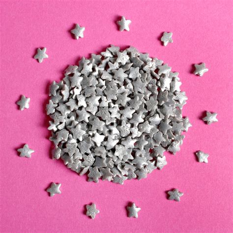 Silver Confetti Star Sprinkles Best Before 30 June 2022 Baking Time