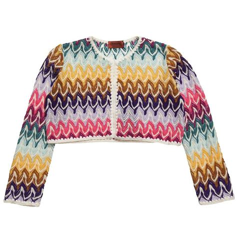 Missoni Girls Knitted Multi Color Bolero Cardigan Sweater