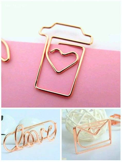 5x Rose Gold Paper Clips Coffee Paper Clip Envelope Paper Clip Etsy