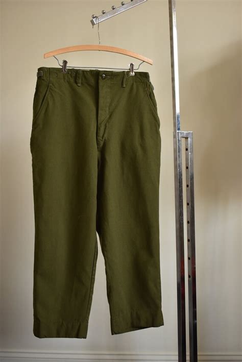 vintage 1950s military issue olive wool trouser m … gem