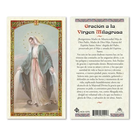 Oracion A La Virgen Milagrosa Laminated Prayer Card Discount Catholic