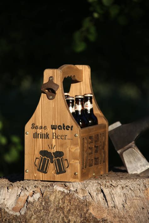 Beer Caddy Beer Carrier Rustic Beer Tote Beer Holder Beer Box Etsy