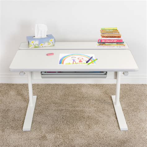 Combine the posts and shelves as you wish. VIVO White Height Adjustable Desk for Children | Kids ...