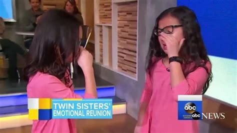 twins separated at birth reunite on live tv au — australia s leading news site