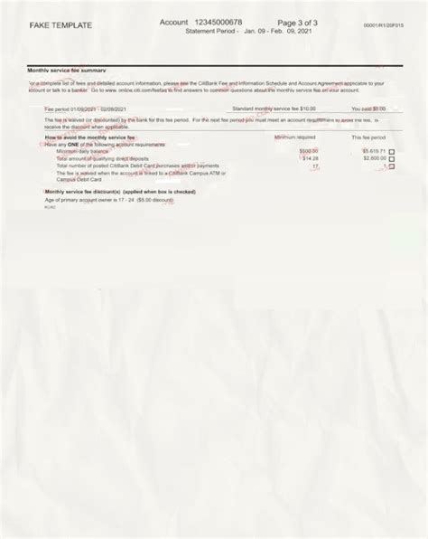Citibank Bank Statement Template Pages Fake Template To
