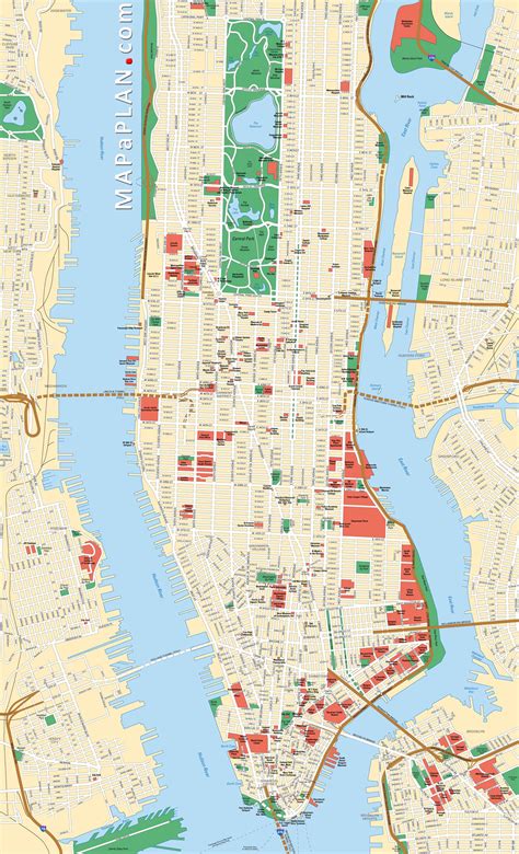 New York City Attractions Map Images